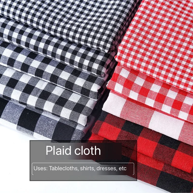 Small Checked Cotton Cloth Sewing Fabric for DIY Bed Sheet Home Decoration Children\'s Clothes 148cm x 50cm