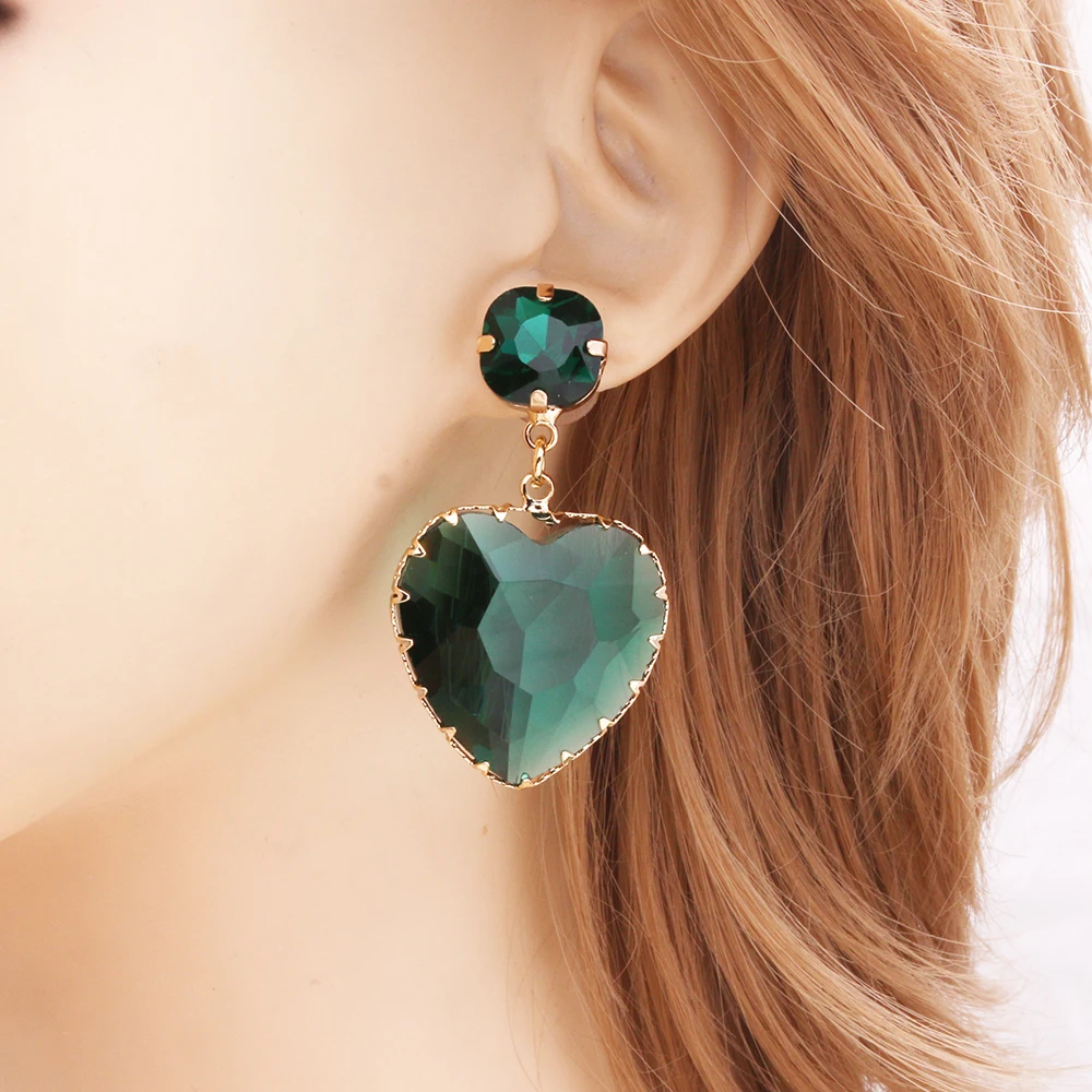 Orecchini pendenti a forma di cuore di San Valentino, orecchini di cristallo rosso Orecchini di nozze gioielli regalo di ringraziamento