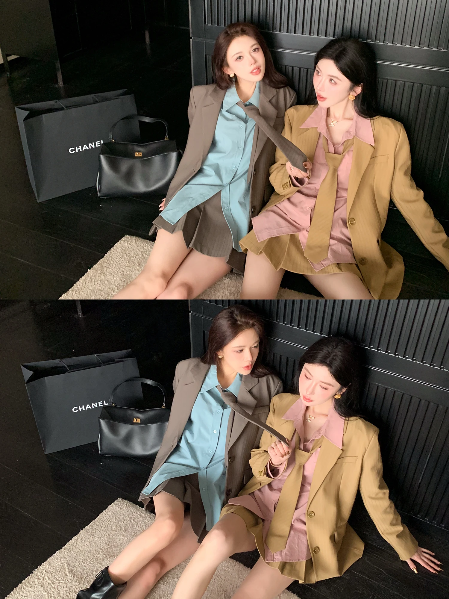 Elegant British Style Vertical Stripes Women's Suit Jacket 2026 Spring New High-End Feelings Polyester Long Sleeve Coat