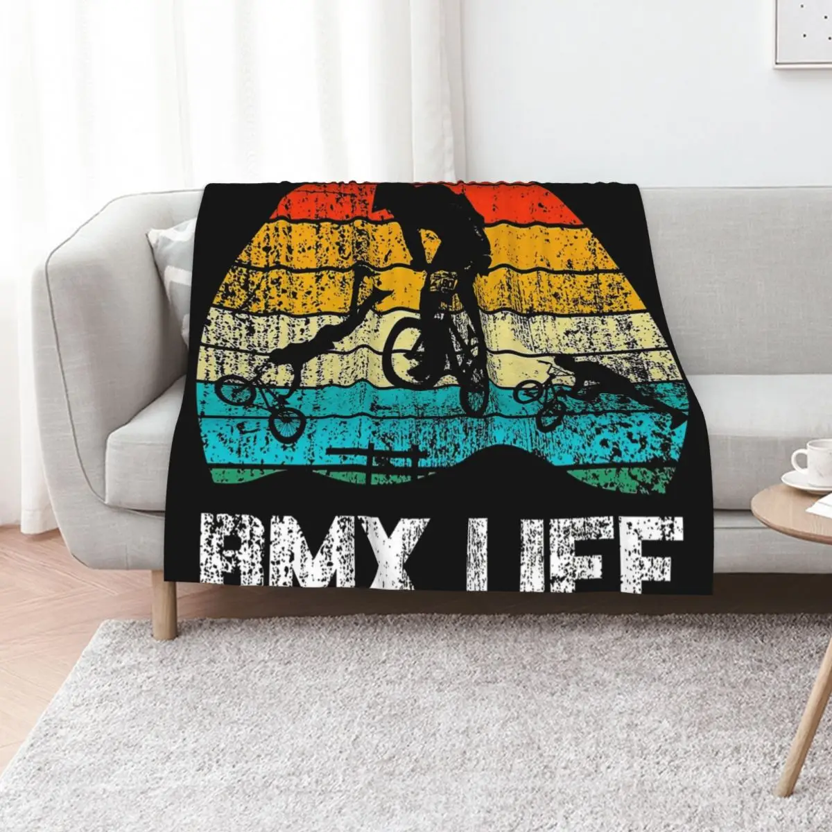 

BMX Life Retro Vintage Throw Blanket Furrys warm winter Luxury Retros Blankets