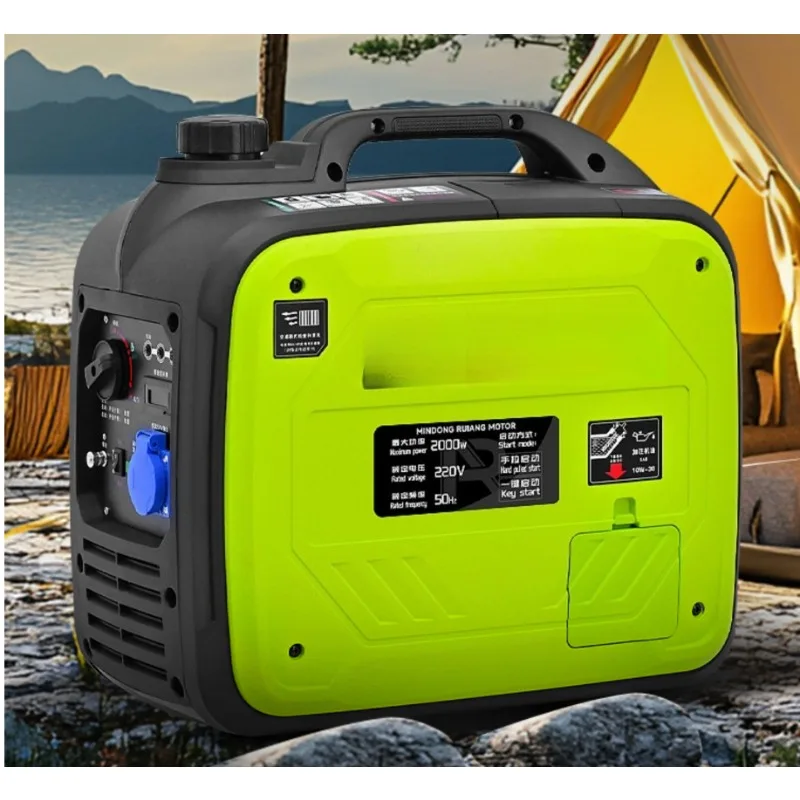 Mini Silent Fuel Generator Home Single Phase 220V Low Noise Inverter Outdoor RV Camping Portable