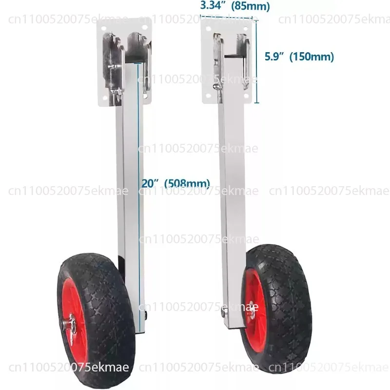 Aluminum Transom Wheel for Inflatable Boat, Folding Dinghy Trailer Wheel with Swivel Bracket for Kayak