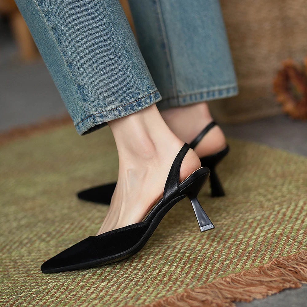 2025 Sandalias Med Retro Mujer Zapatos Tacones de tiras Tamaño grande Boca baja Nuevo Medio Original Leopardo Cerrado Moda Confort