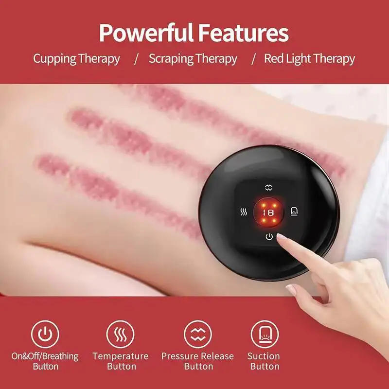 Intelligent Vacuum Cupping Massage Device Infrared Heating guasha Suction Cups Fat Burning Slimming Physical Fatigue Relief cup