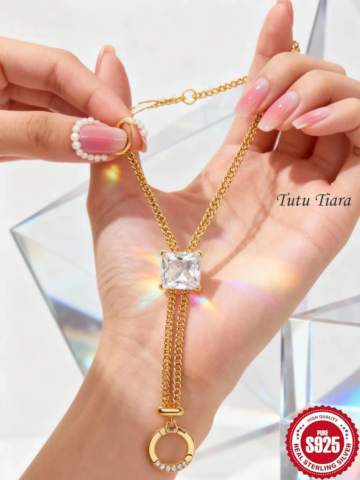 

925 Sterling Silver Ladies' Pendant Necklace, Exquisite Women's Neck Jewelry, Surprise Gift For Valentine's Day