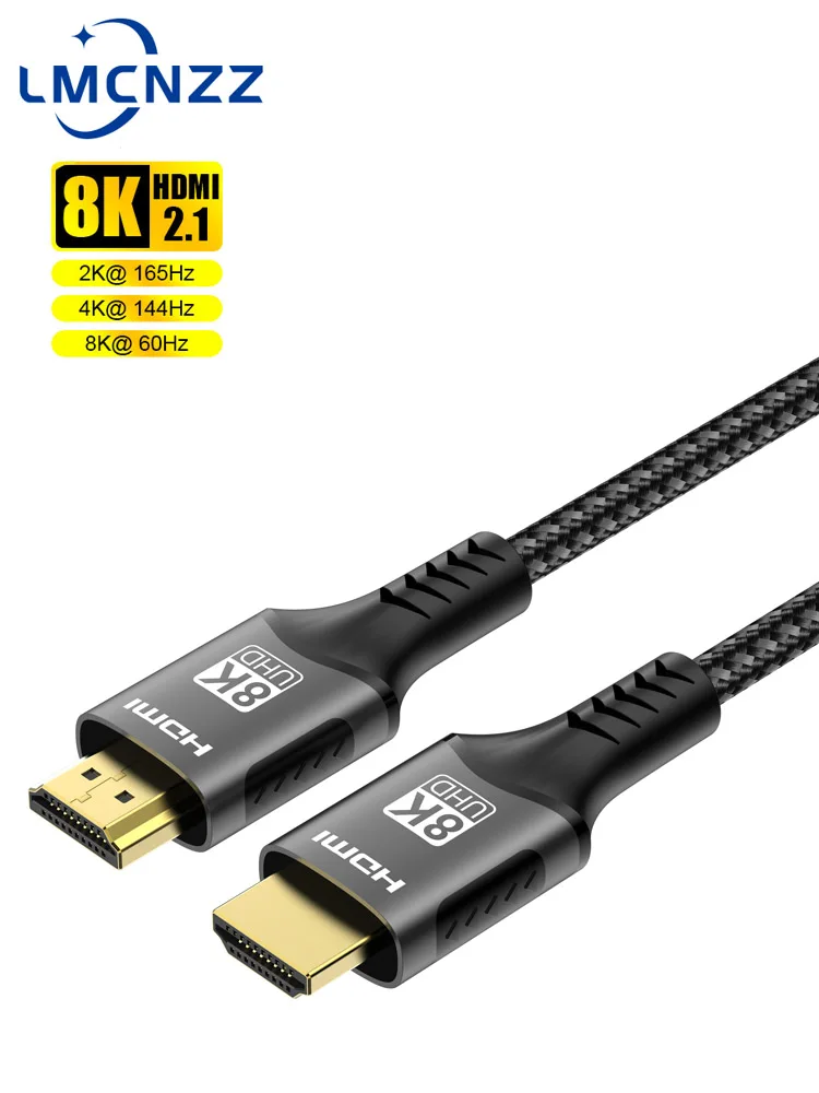 Câble HDMI 2.1 8K 48Gbps Ultra haute vitesse 60Hz 120Hz Câble HDMI 2.1 Compatible pour PC, PS5, TV et projecteur