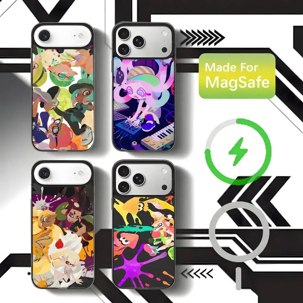

S-SplatoonS Game Phone Case For iPhone 17,16,15,14,13,12,11,Pro,Max,Plus,Mini,SE4,E Magnetic Magsafe Wireless Charging