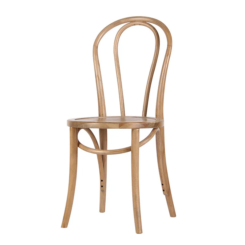 American rattan retro solid wood home dining chair medieval sonite balcony back chair medieval homestay Japanese chair