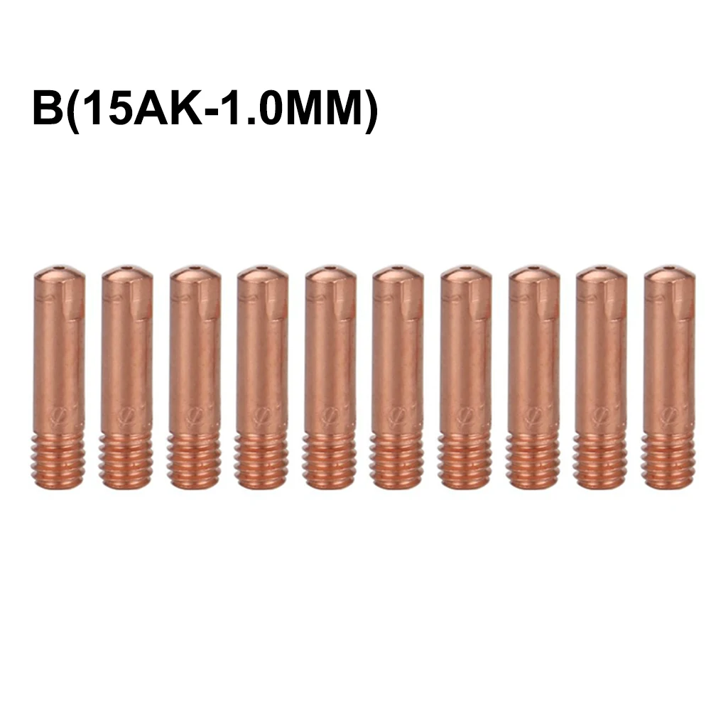 15AK M6 용접 토치용 10PCS 구리 접촉 팁 세트는 작업 중 마모를 줄이고 마찰을 최소화하도록 설계되었습니다.