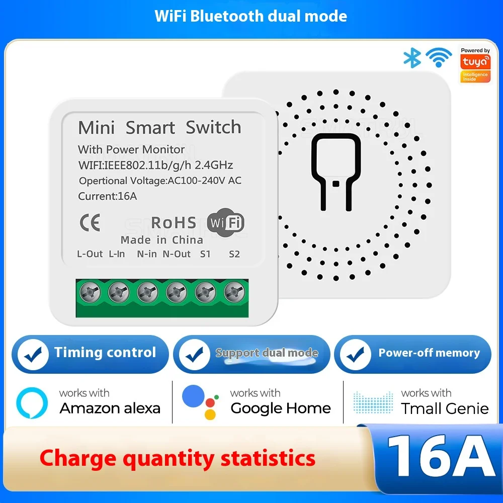 Smart Switch Tuya Mini Wifi Module Support 2 Way Control Smart Home DIY Switches Smart Life APP Alexa Google Home Voice Control