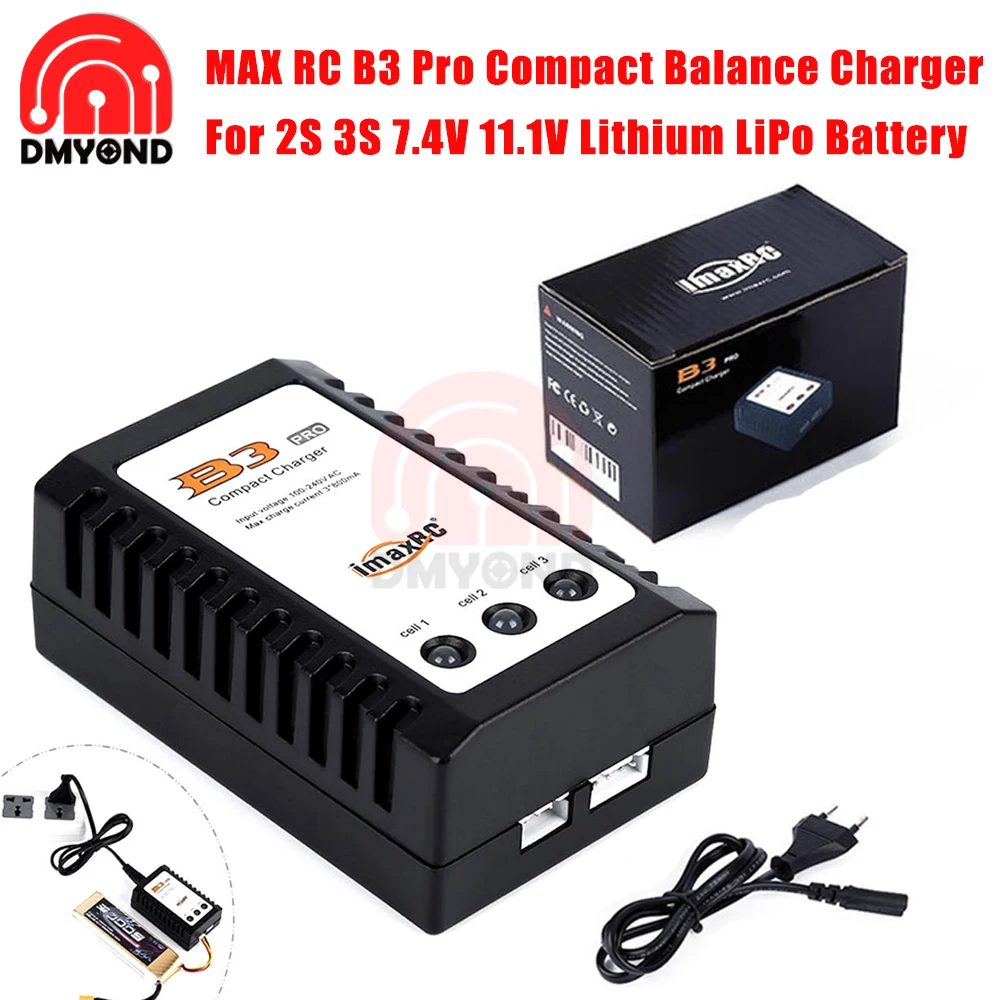 Carregador de Bateria de Equilíbrio Ac100v240v Imax b3 Pro Compacto 10w 2s 3s Lipo Carregador de Fonte de Alimentação para Helicóptero rc Bateria Lipo ue Eua
