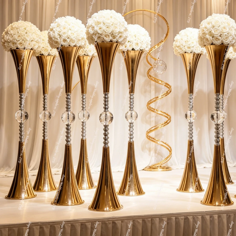 4-10pcs)50cm-100cm)  Wedding Creative Road Load Standing Party Stage Wedding Decoration Walkway Acrylic crystal pedestal stand
