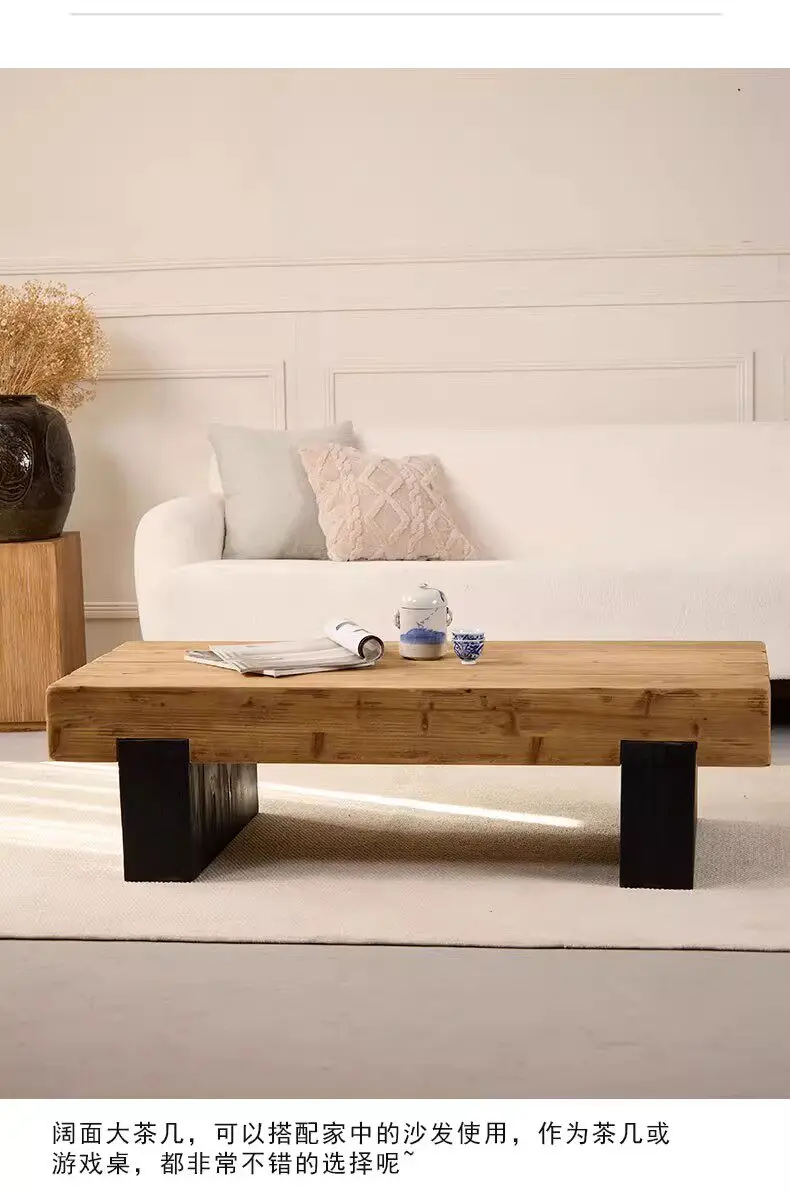 Minimalistischer Holz-Beistelltisch für Wohnzimmer, Rechteckiger Niedriger Designer-Tisch, Luxuriöses Mid-Century Modern Möbelstück für Schlafzimmer – Detail 12
