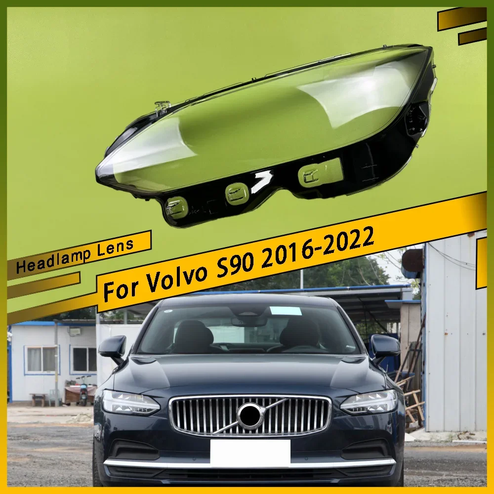 

For Volvo S90 2016 - 2022 Car Front Headlight Shell Transparent Lampshdade Plexiglass Headlamp Cover Replace Original Shade Lens