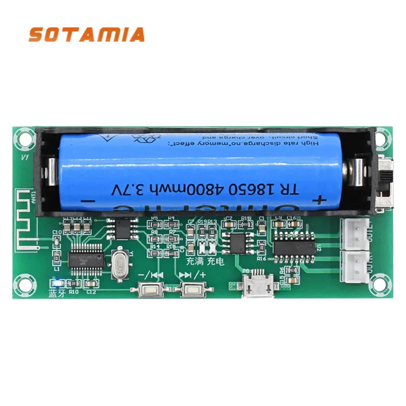 

SOTAMIA PAM8403 Lithium Battery Bluetooth Power Amplifier Audio Board Stereo 3Wx2 Amplificador Sound Amplifier Speaker AMP