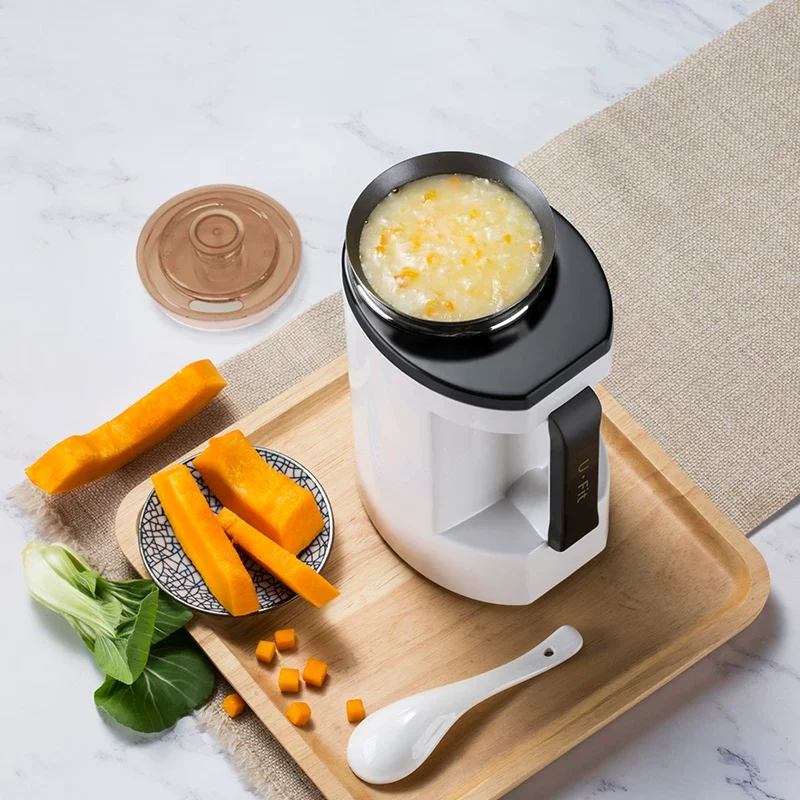 Small Office Portable Porridge Maker 1 Cup Electric Stew Cup Anti Overflow Auto Keep Warm Travel Slow Cooker