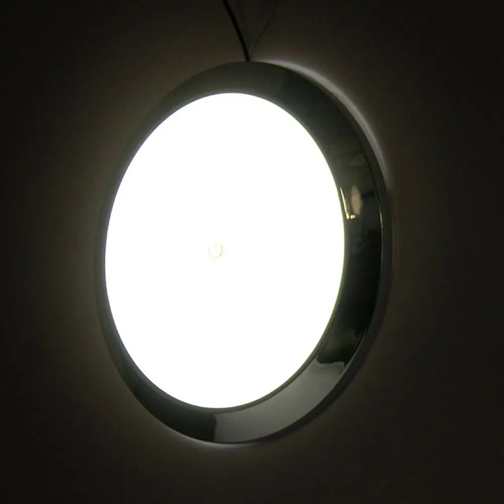 Camping Car RV 12V/24V Ceiling Lamp Round Dome Light Reading Light LED Touch Lamp