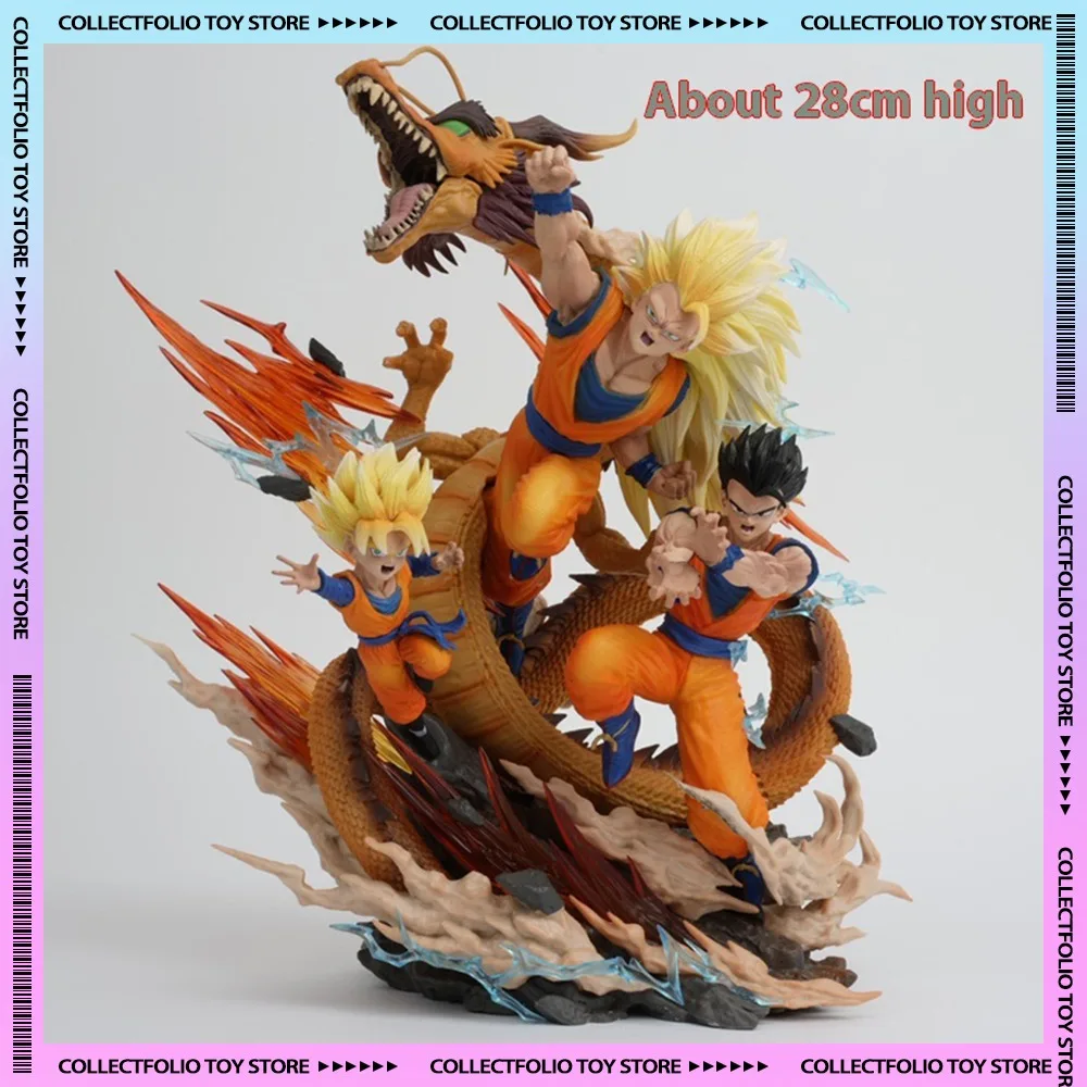 

28cm Dragon Ball Goku Gofan Goten Dragon Fist Explosion Anime Figure Model Statue Collection Desktop Decoration Ornament Toys