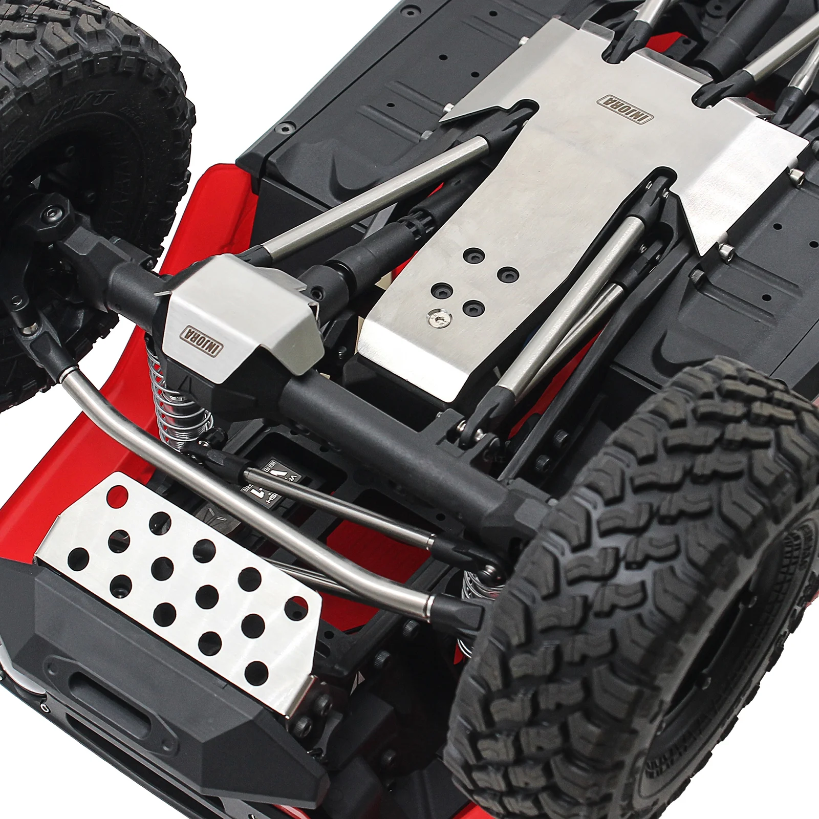 INJORA Stainless Steel Skid Plate Axle Protector Chassis Guard for 1/10 RC Crawler VP VS4-10 Phoenix Fordyce