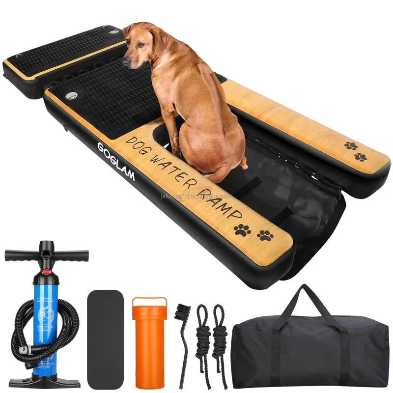 59x31.5x12inch Floating Pet Pool Stairs Dog Pool Boat Water Ladder Inflatable Dog Pool Ramp