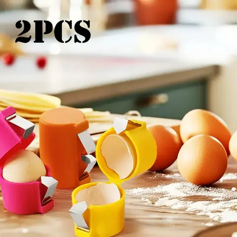 1/2pcs เปลือกไข่ชุดมือถือไข่ดิบ Cracker Multifunctional Egg Breaker อาหารปลอดภัย Gadget ครัวสําหรับทําอาหาร CAMPING