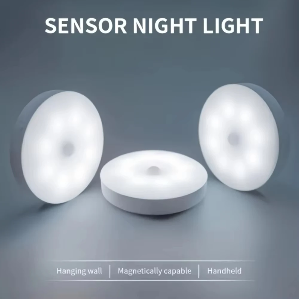 

Светодиодный умный датчик человеческого тела, ночные огни, аварийное автоматическое освещение, зарядка через USB, беспроводной магнитный всасывающий светильник для шкафа