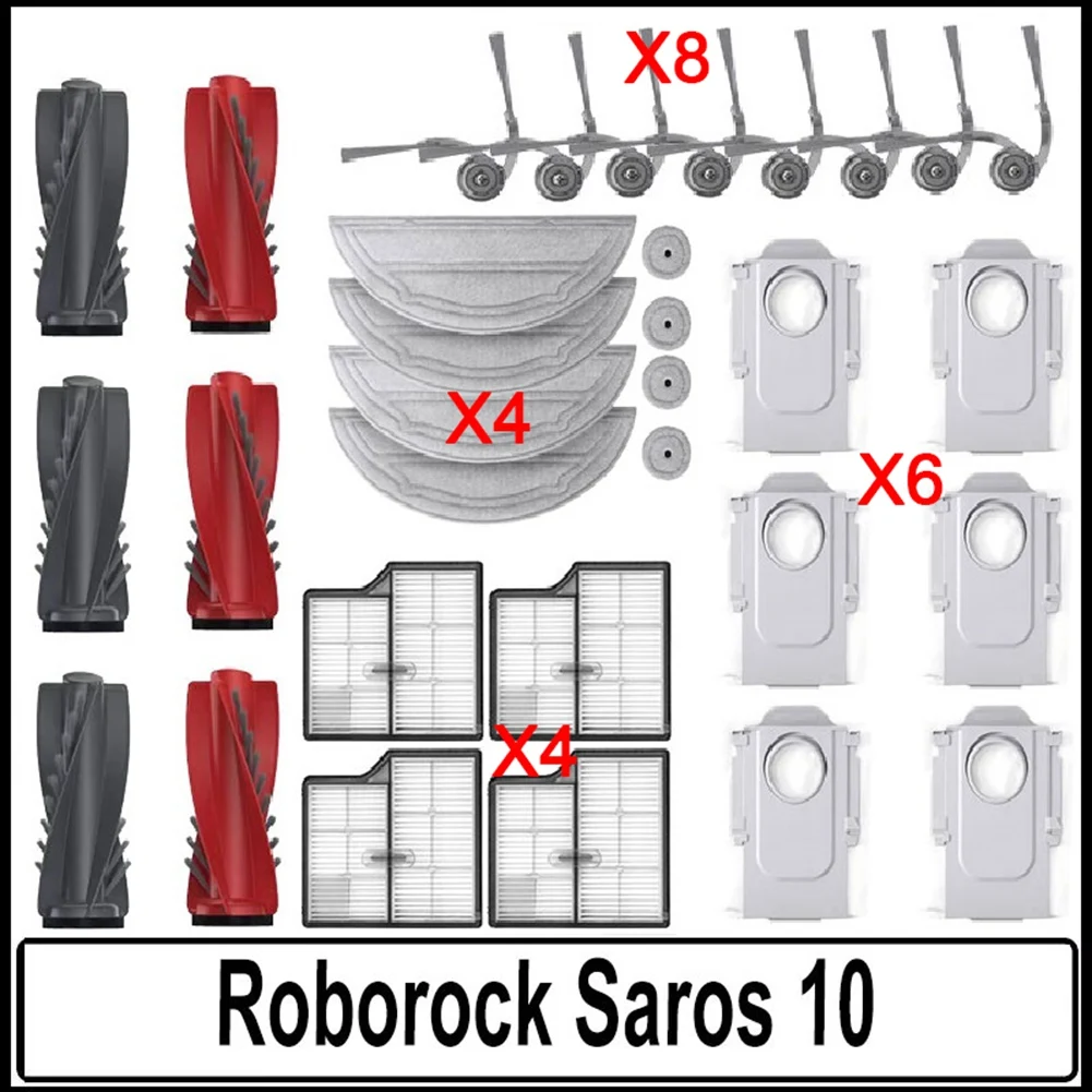 a70z-fafa】full-accessory-pack-for-roborock-saros-10-with-main-roller-side-brush-hepa-filter-mop-cloth-and-dust-bag