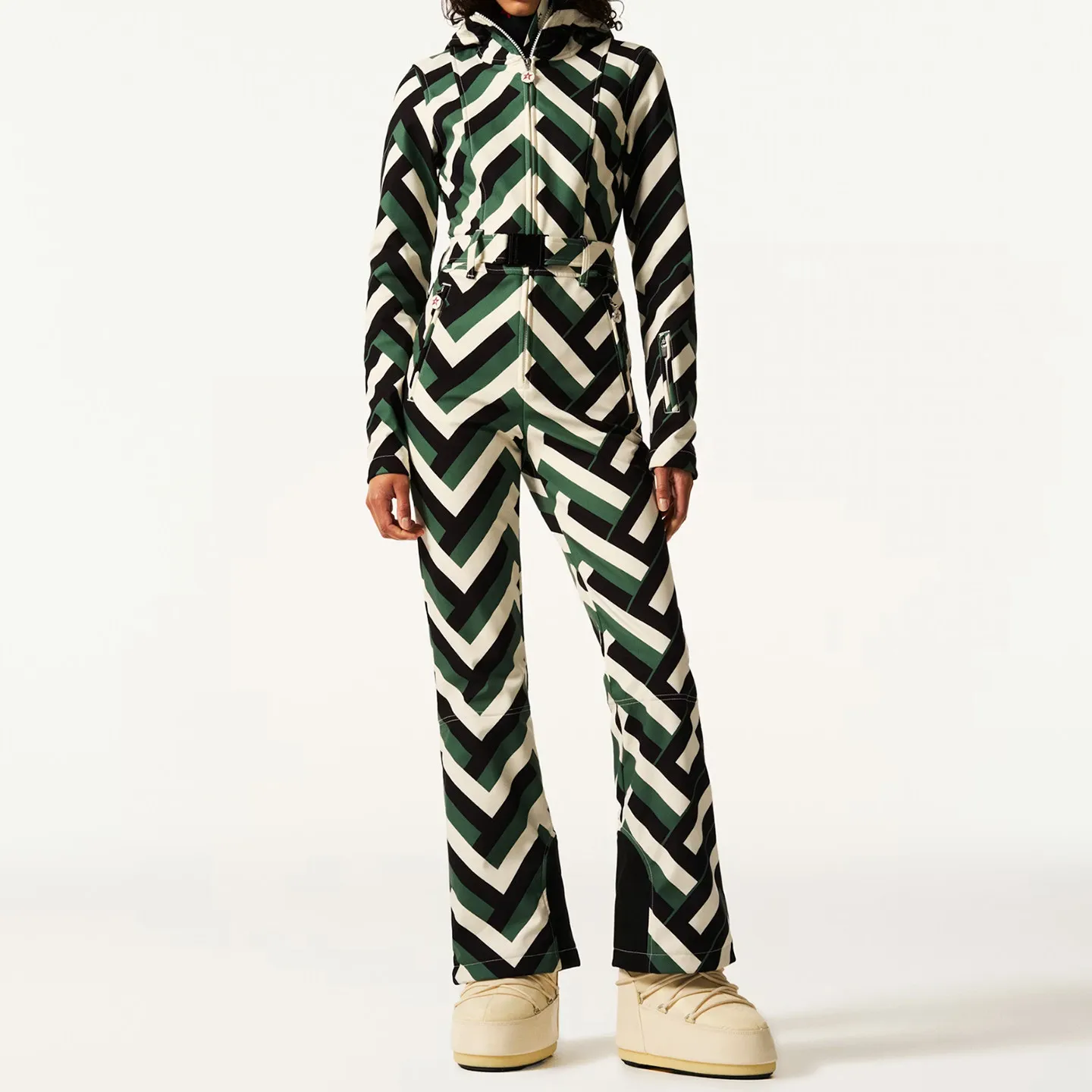 Fashionable Women's One-Piece Ski Suit High Waist Long Pants Straight Cut Original Design Spring 2026 Zadata High Quality Fabric