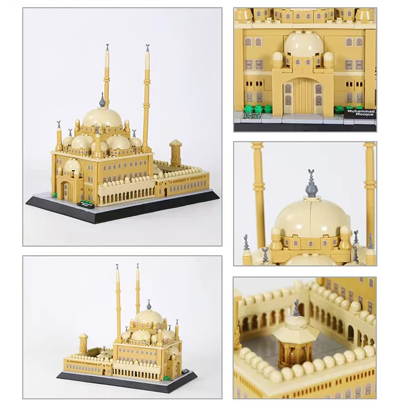 620PCS Muhammad Ali Mosque Cairo Egypt Building Blocks Model  Architecture Classic Model Bricks Gift for Kids and Adults Gifts