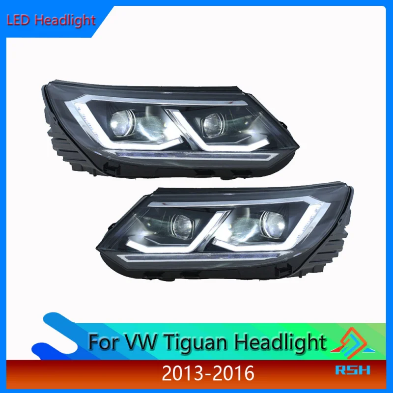 

For Volkswagen Tiguan Headlight Assembly (2013-2016 Model) LED Lens Daytime Running Light Sequential Turn Signal Accessories