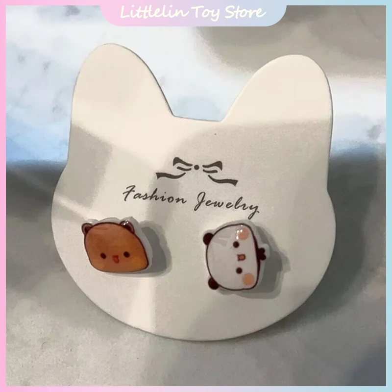 

Оригинальное периферийное кольцо Yier и Bubu в стиле аниме, регулируемое кольцо для пары с героями мультфильмов, модные серебряные иглы, шпильки для ушей, орнамент, креативный подарок