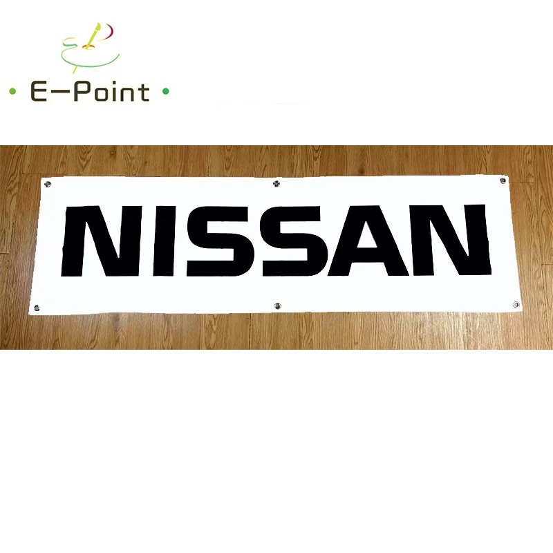 130GSM 150D Material Nissan White Banner 1.5ft*5ft (45*150cm) Size for Home Flag Indoor Outdoor Decor yhx150