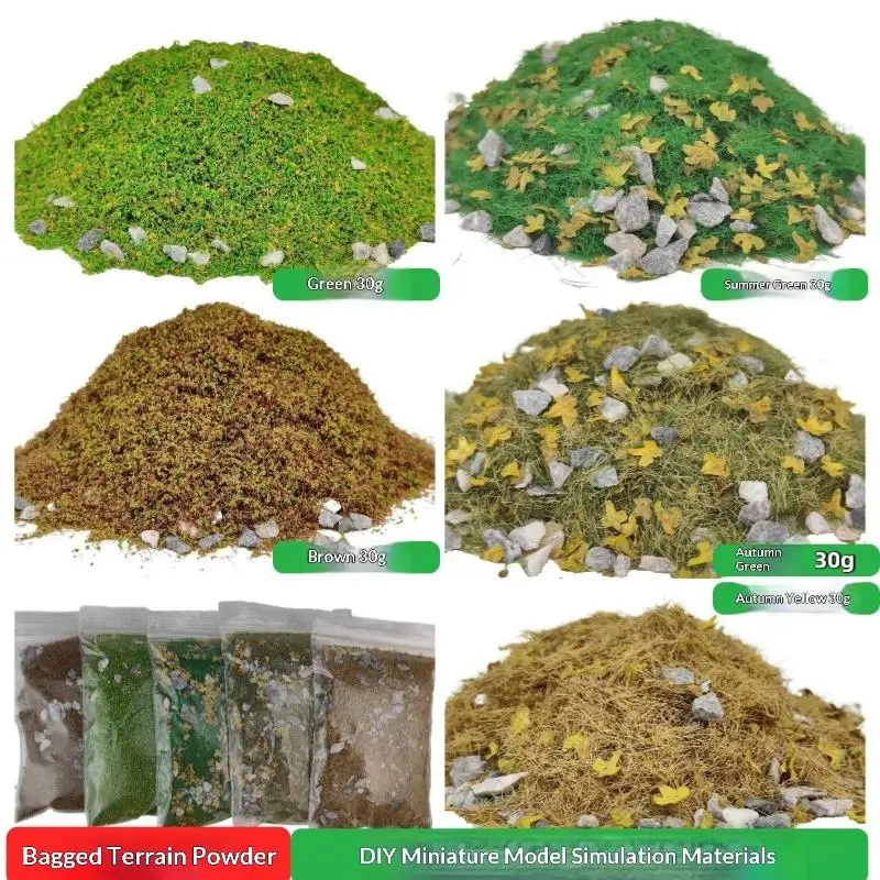 30g/bag Simulated Lawn Sand Table Miniature Landscape Layout With Stone Vegetation DIY Model Mixed With Stone Grass Powder