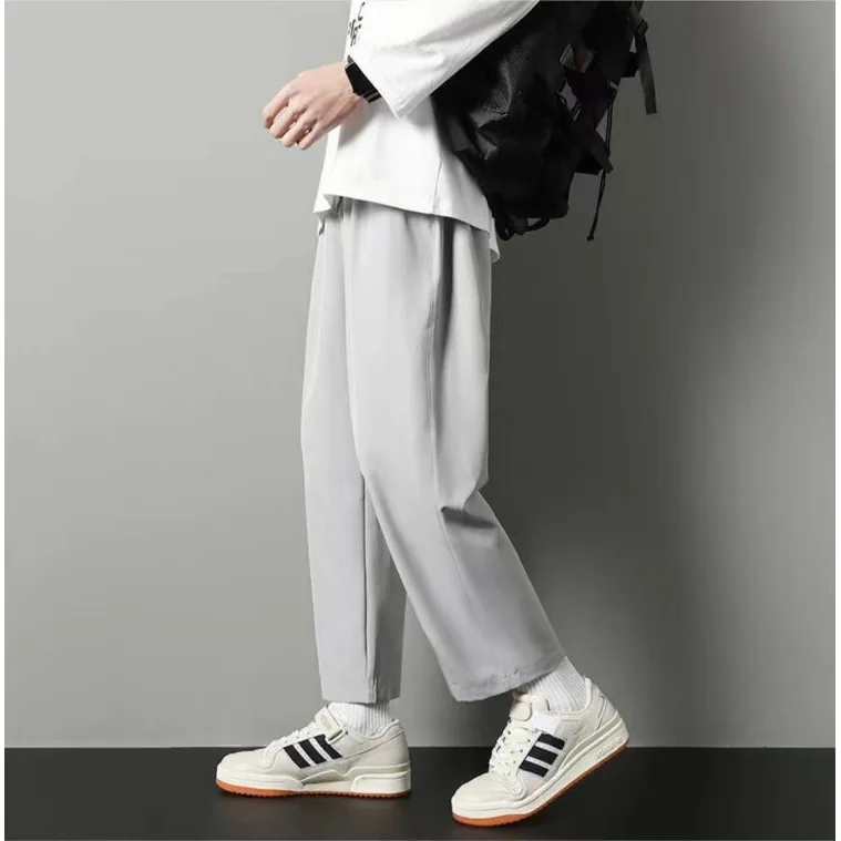 Pantaloni lunghi casual larghi sportivi drappeggiati a gamba dritta estiva da uomo in seta di ghiaccio Pantaloni casual sottili Qui Dry JIFANPAUL