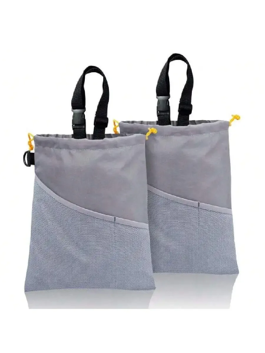 2pcs Car Hanging Trash Bag With Waterproof Leakproof Lining