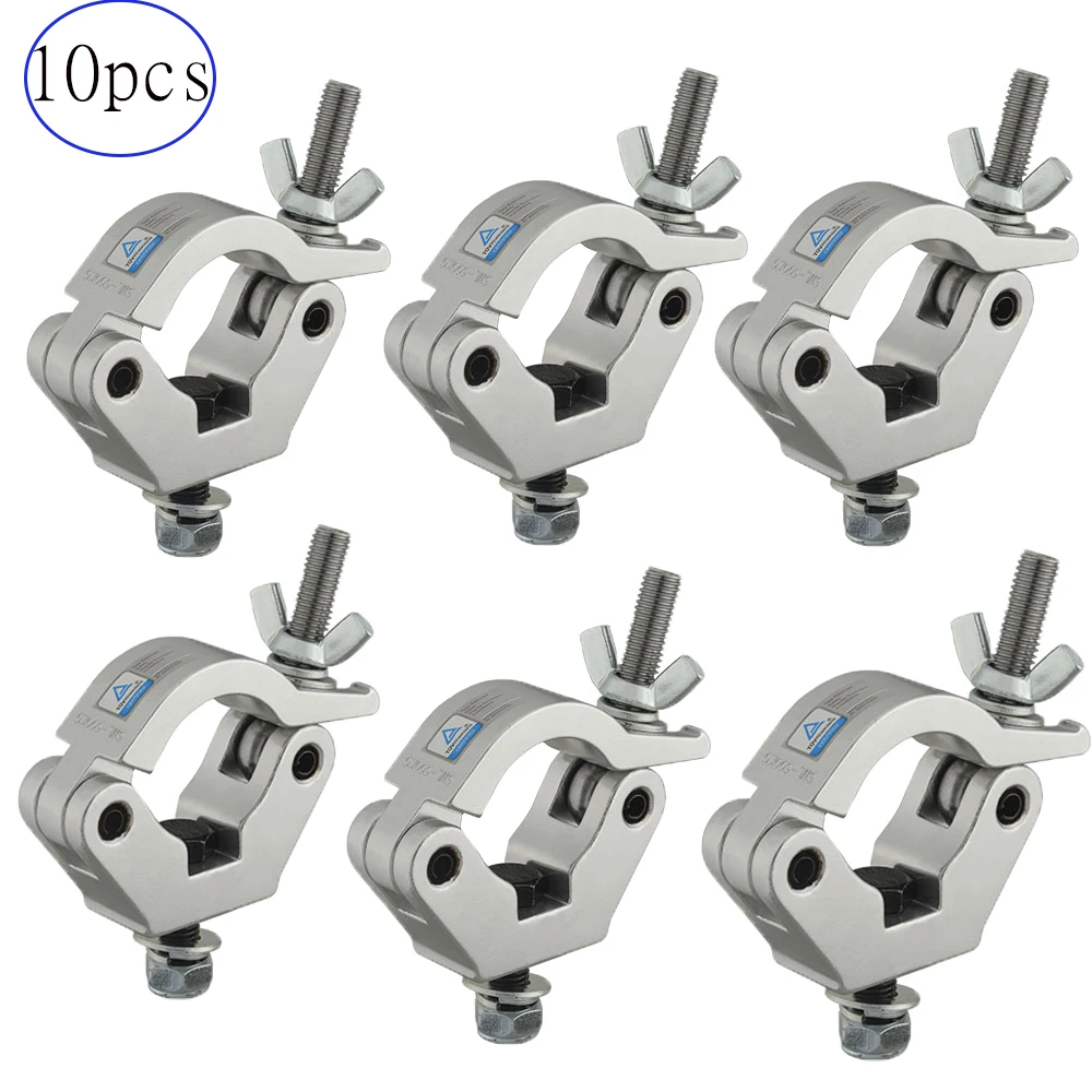 10pcs Aluminum Truss Clamps 2Inch Heavy Duty 440LBS Safety DJ Light Hook For Stage Moving head Lights Mounting Coupler Fixture
