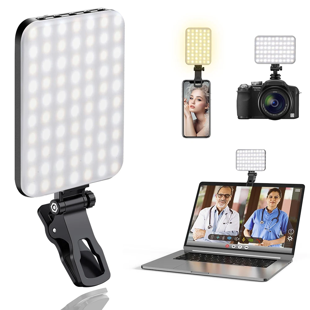 Selfie Light Makeup Light 2200mAh Rechargeable Clip Video Light LED Fill Light For Mobile Phone Tablet Laptop Camera Accessories