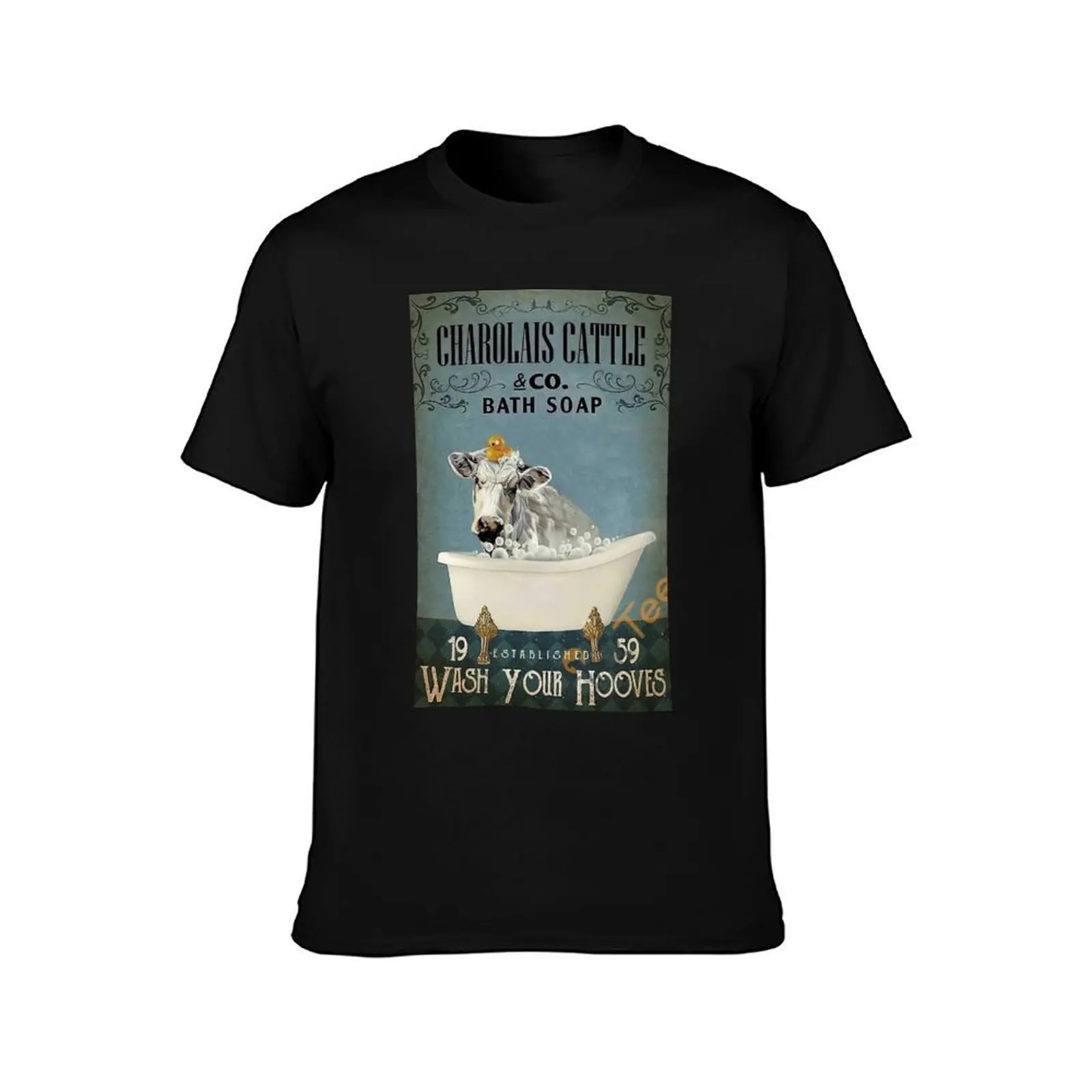 Charolais Cattle Bath Soap Was Your Hooves - Charolais Cattle Bathroom - Charolais Cattle & Co. Bath Soap T-Shirt, 100% Cotton