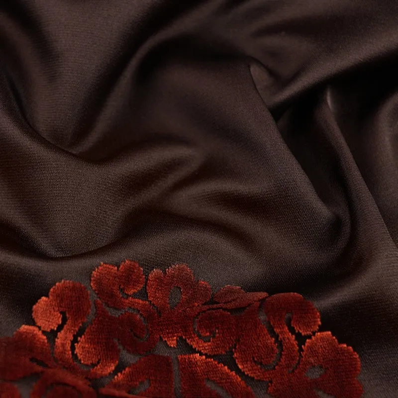 Handmade Zhangzhou satin jacquard fabric polyester fiber traditional pattern Chinese clothing cheongsam