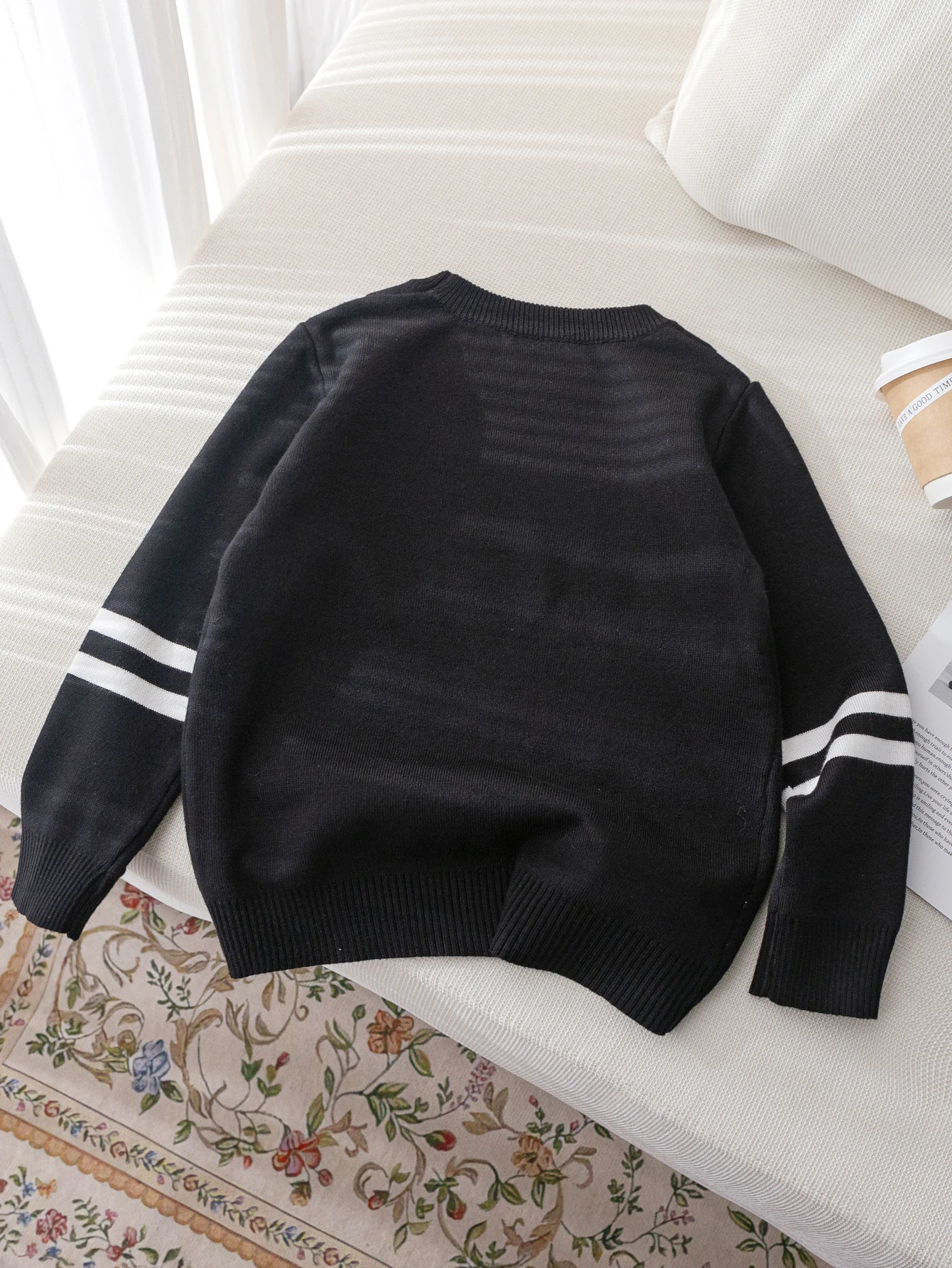 Boy's streetwear style tiger pattern sweater knitted pullover suitable for daily casual spring autumn winter