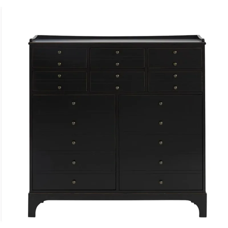 Entrance cabinet coffee snacks storage French living room chest black