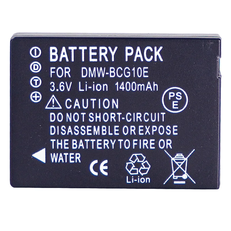 1400mAH For Panasonic Lumix DMC-3D1 DMC-TZ7 DMC-TZ8 DMC-TZ10 DMC-TZ18 Digital Camera Battery DMW-BCG10E Battery