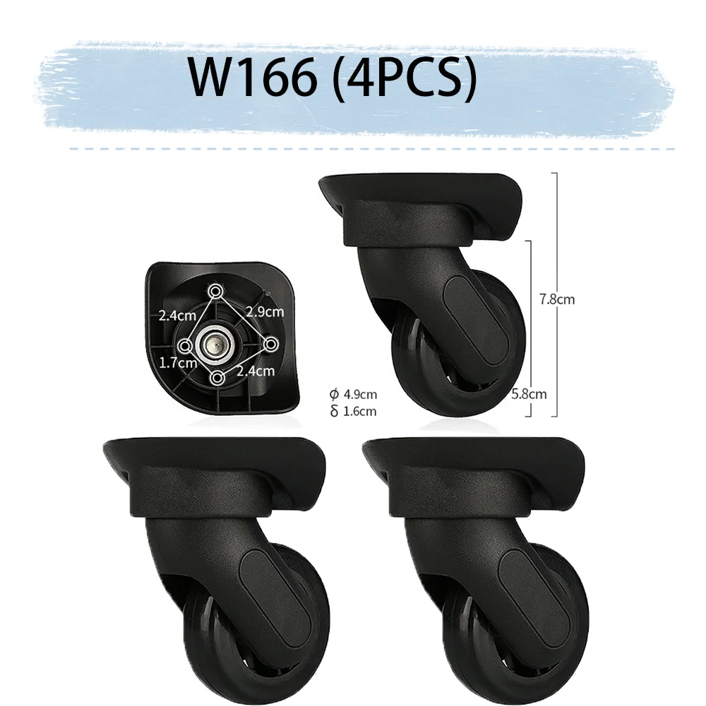 ล้อเลื่อนปรับให้เข้ากับ W166ของ Hongsheng ล้อสากลล้อ kopor perjalanan ซ่อมอุปกรณ์การเดินทางล้อลากกระเป๋าเดินทางเรียบ