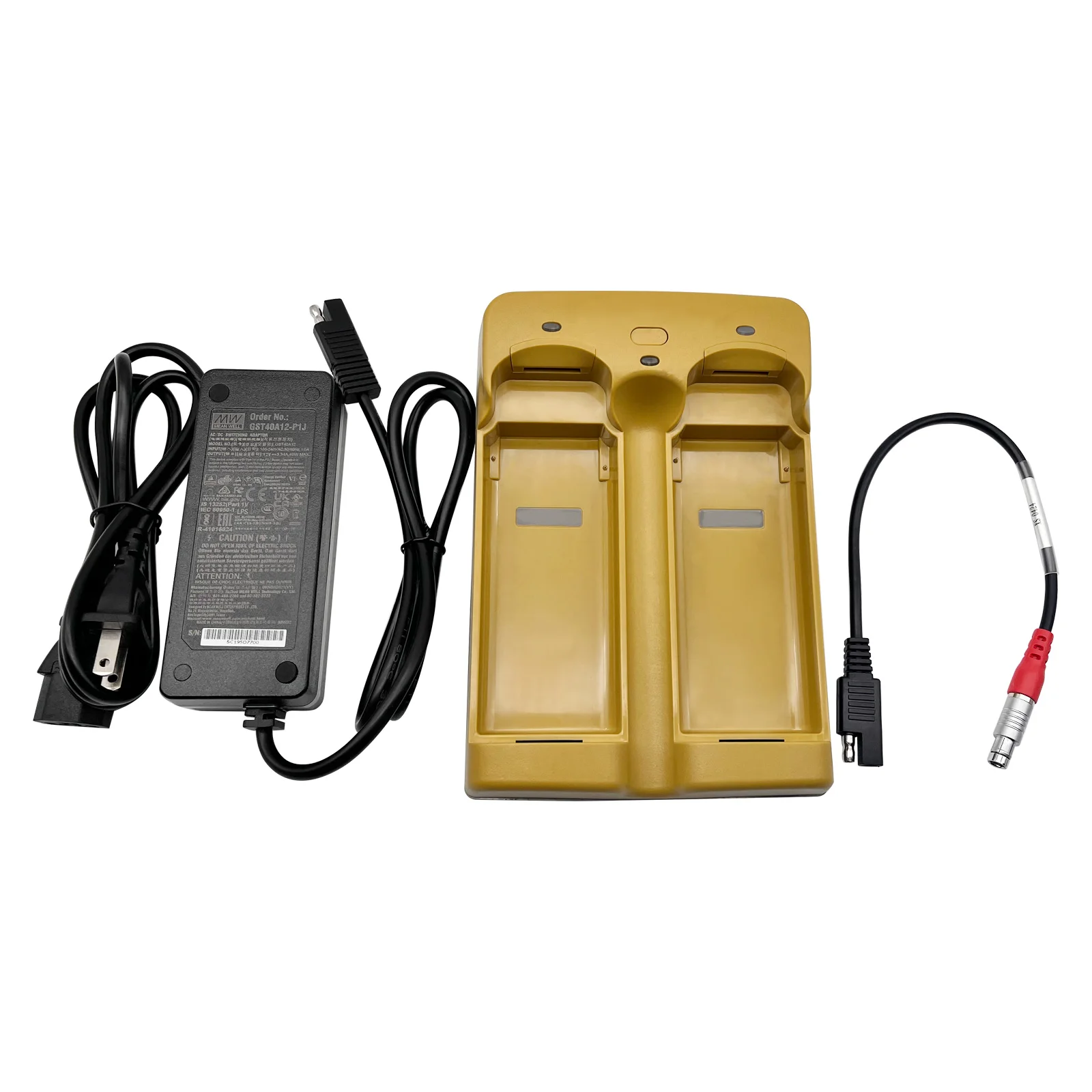 شاحن بطارية GPS GR3 GR5 بفتحة مزدوجة لكابل الطاقة TOPCON + A00302 ومحول الطاقة Hiper DC 12V