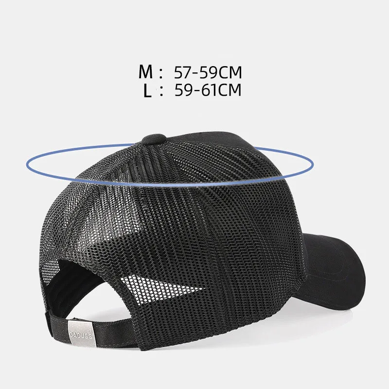 High Embroidery Summer Mesh Ventilation Men Baseball Cap Big Head Size Outing Sports Sunshade Visors Cap Width Brim Snapback Cap