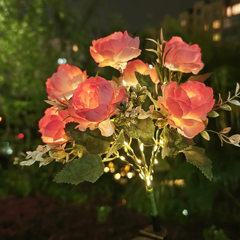 

Солнечные светильники 7Head Design, работающие от солнечной энергии, декоративные уличные светильники в форме цветка, водонепроницаемые, в форме камелии.