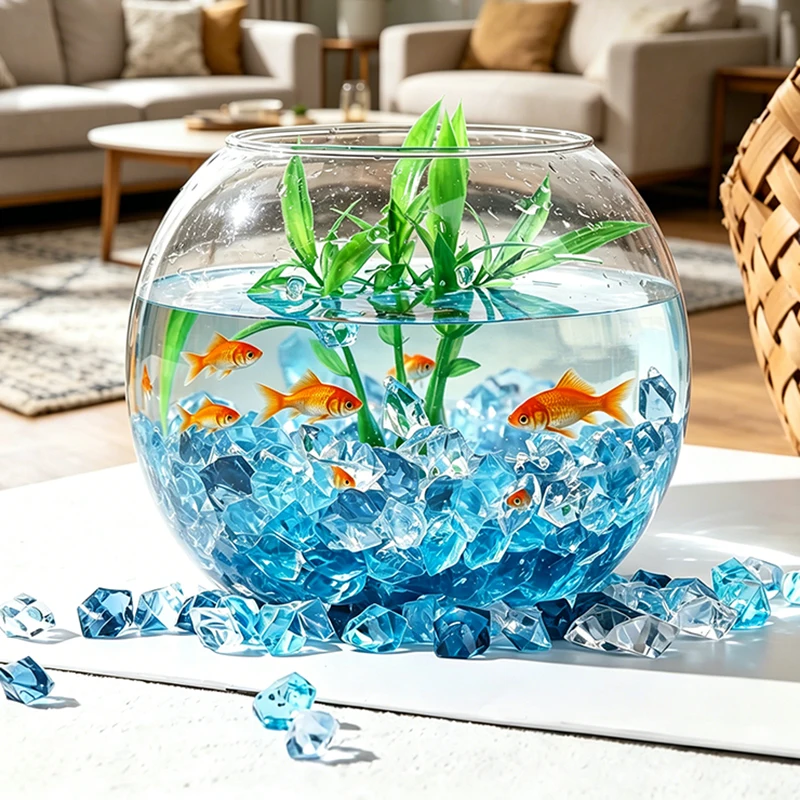 100PCS Clear Fake Crushed Ice Rock for Vase Fillers, Plastic Gem Diamond Acrylic Ice Rock for Weeding Decor Table Scatter