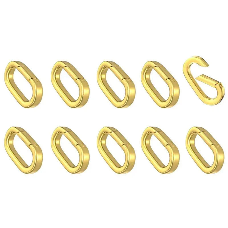 ABDJ-Clasp Carabiner 10Pcs For Necklace Clasps And Closures, Spring Ring Clasp Pearl Necklace Enhancer Connector For Bracelet B