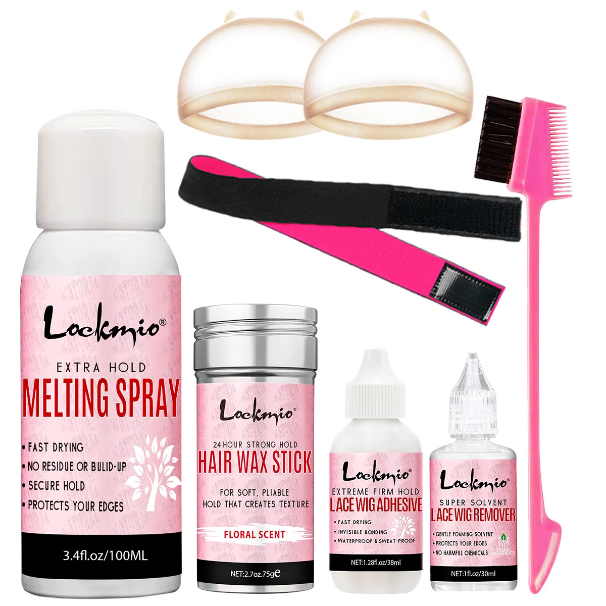 Lace Melting Spray, Invisible Wig Adhesive, Strong-hold Wig Glue Liquid Remover Hair Wax Stick for Smooth Finish Synthetic Hair