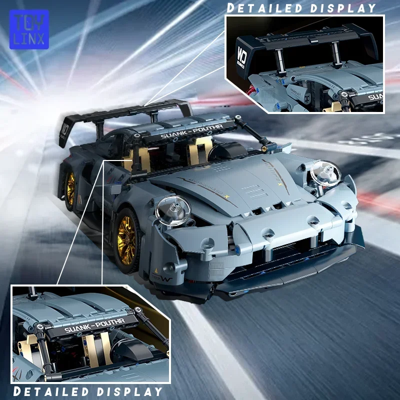 1:14 Scale Racing Supercar Model Building Kit 973-piece creative construction toy Suitable for children and adults as a gift